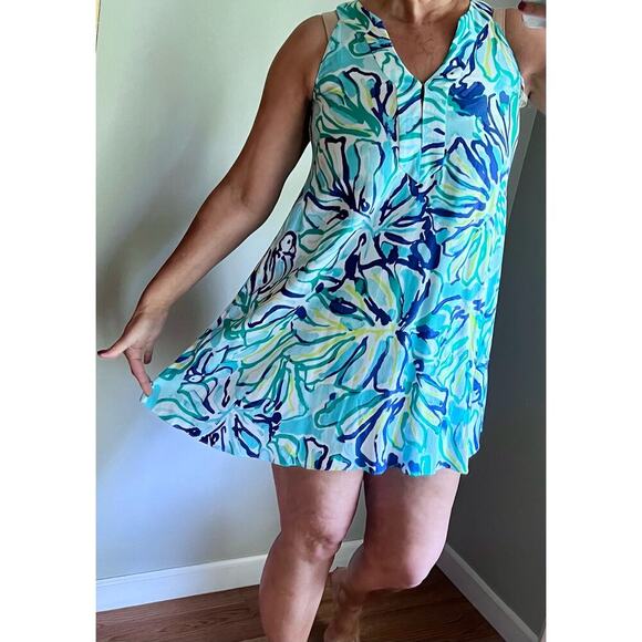 Lilly Pulitzer Halter Style Pool Blue Archelle Dress Size XXS Style 23250 - Picture 7 of 16